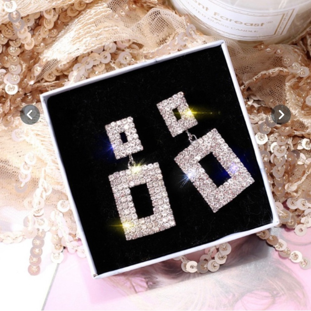 Sterling Silver Crystal Wedding Earrings Women
